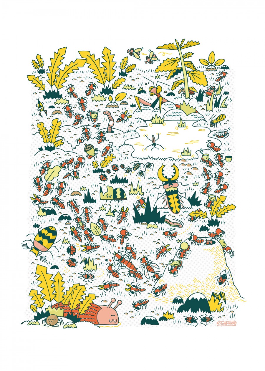 Mathieu Demore, Illustration jeunesse et Bande-dessinée Affiche fourmis Affiche sur le thème des fourmis - Travail personnel - Mathieu Demore