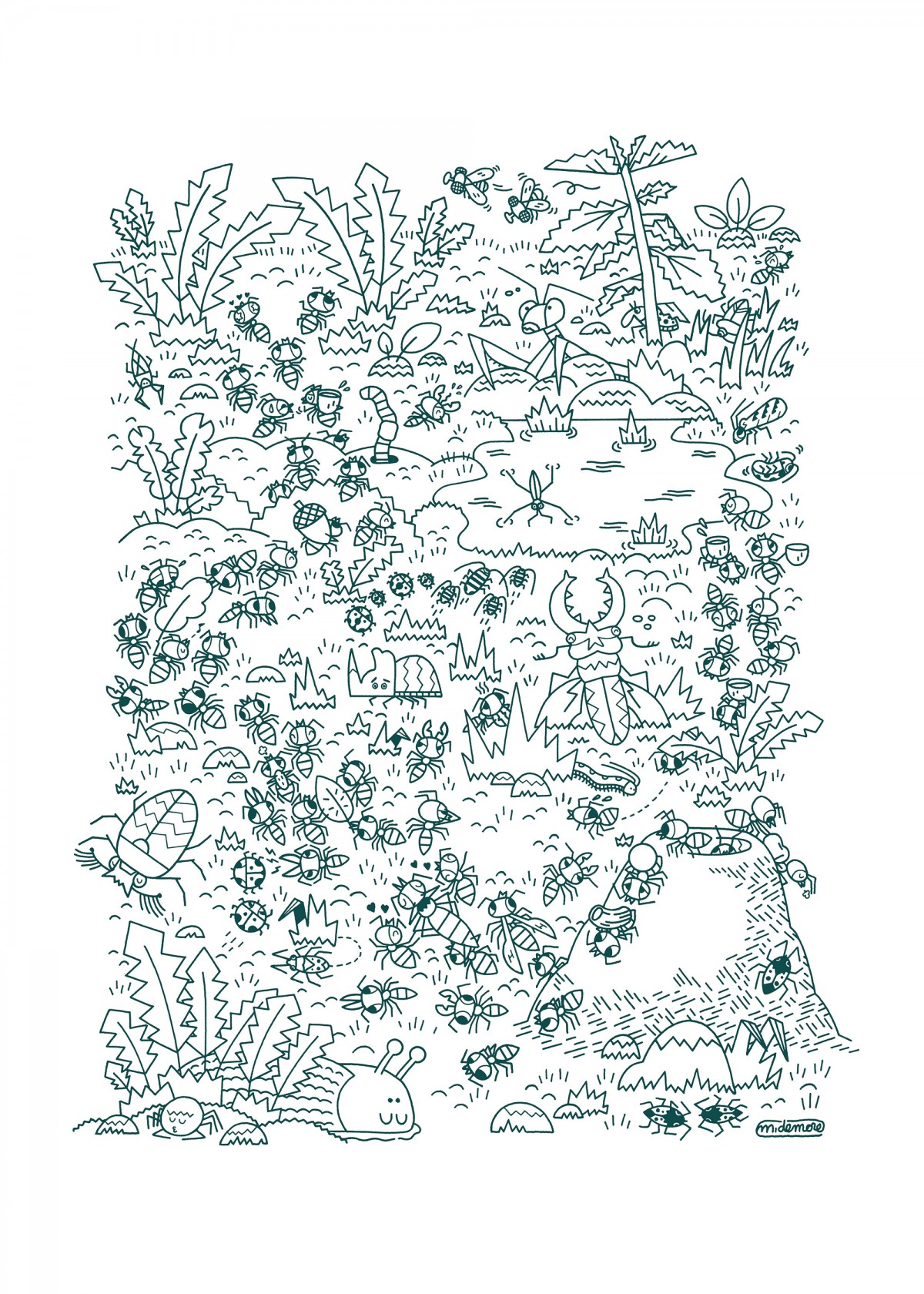 Mathieu Demore, Illustration jeunesse et Bande-dessinée Affiche fourmis 