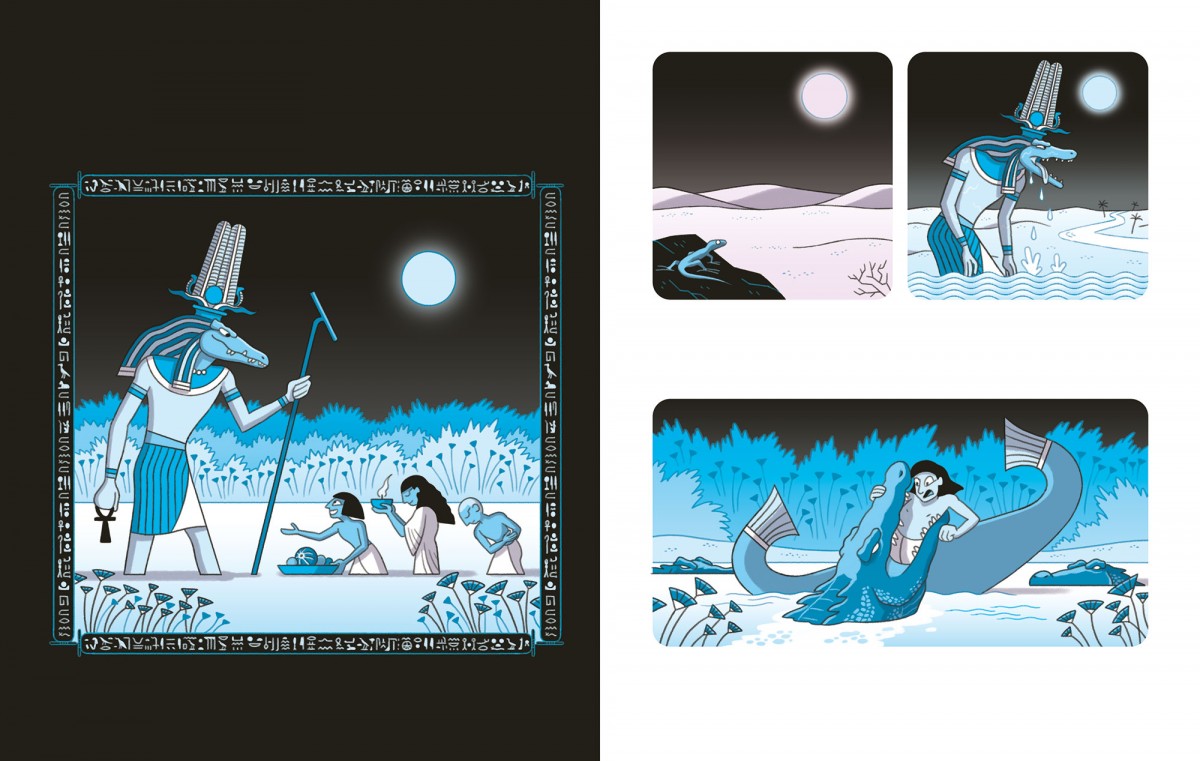 Mathieu Demore, Illustration jeunesse et Bande-dessinée Illustrations sur la mythologie égyptienne - Éditions Milan Presse 