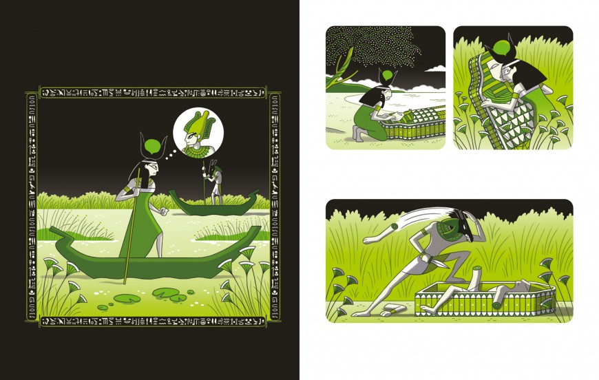 Mathieu Demore, Illustration jeunesse et Bande-dessinée Illustrations sur la mythologie égyptienne - Éditions Milan Presse 