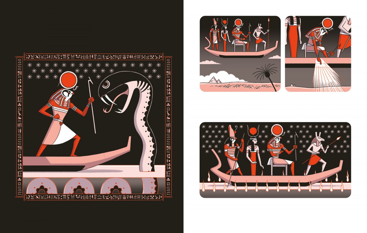 Mathieu Demore, Illustration jeunesse et Bande-dessinée Illustrations sur la mythologie égyptienne - Éditions Milan Presse 