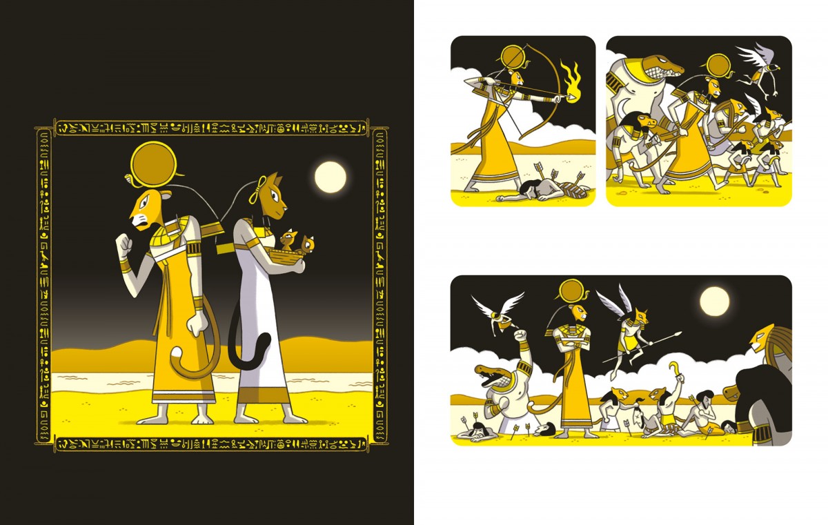 Mathieu Demore, Illustration jeunesse et Bande-dessinée Illustrations sur la mythologie égyptienne - Éditions Milan Presse 