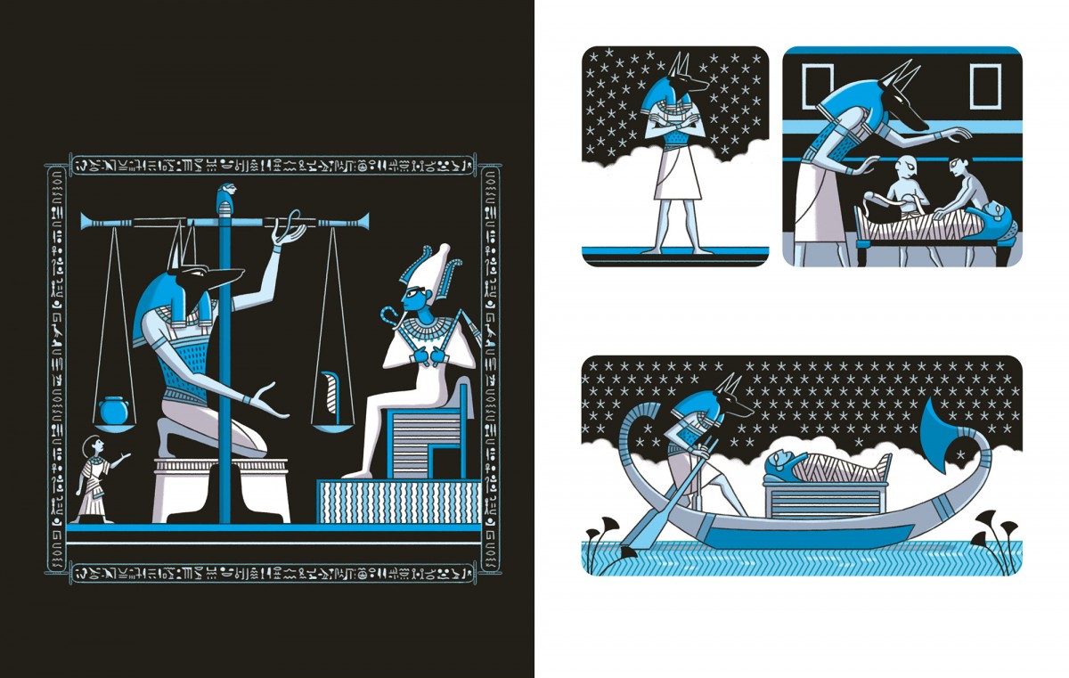 Mathieu Demore, Illustration jeunesse et Bande-dessinée Illustrations sur la mythologie égyptienne - Éditions Milan Presse 