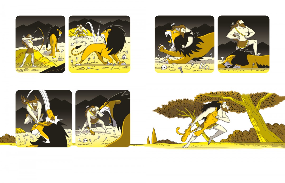 Mathieu Demore, Illustration jeunesse et Bande-dessinée Les douze travaux d'Héraclès 