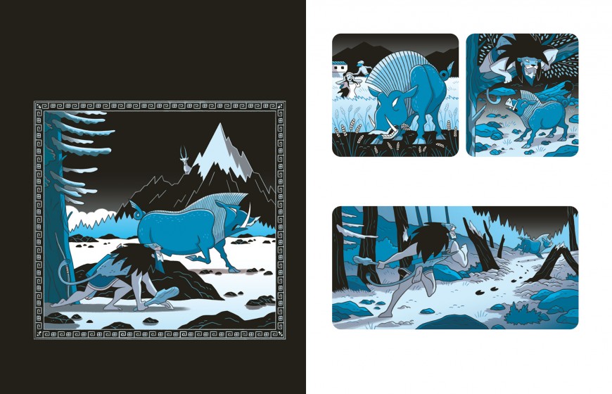 Mathieu Demore, Illustration jeunesse et Bande-dessinée Les douze travaux d'Héraclès 