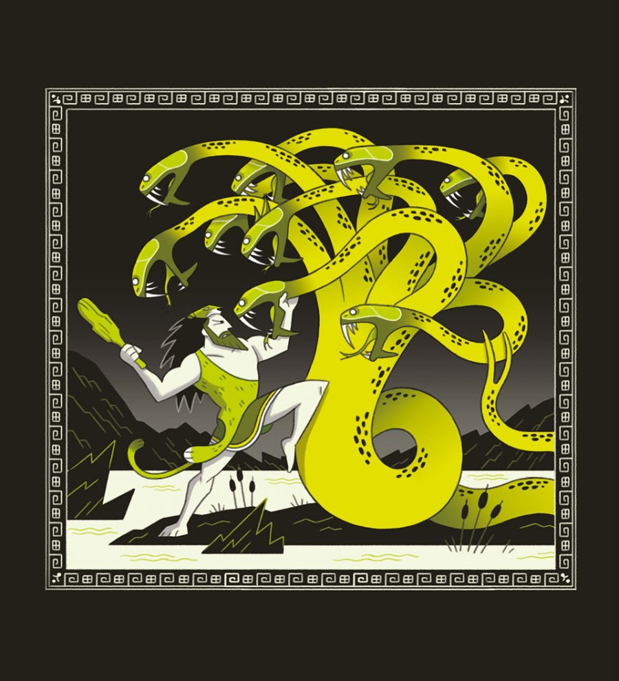 Mathieu Demore, Illustration jeunesse et Bande-dessinée Les douze travaux d'Héraclès Illustrations sur la mythologie grecque - Éditions Milan Presse - Mathieu Demore